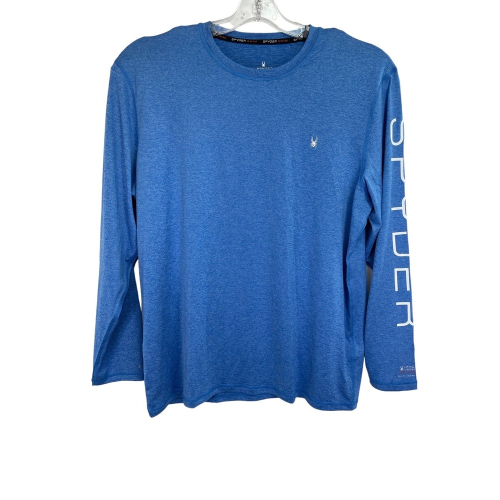 Spyder Rash Guard Mens Sz Large Blue Swim Wear Pullover Shirt (N18) NW/OTs
